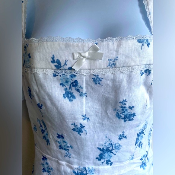 New Reformation Evianna Linen Floral Mini Dress - Picture 9 of 16